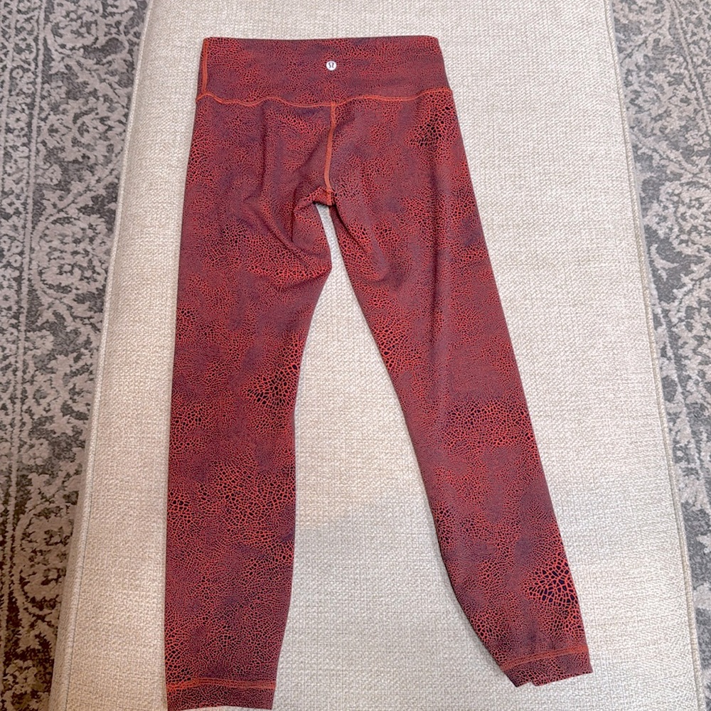 Orange/Navy patten Lululemon leggings
